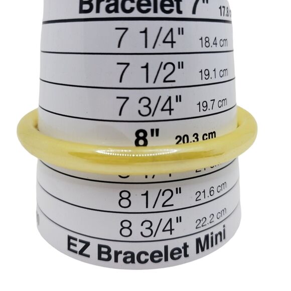 Vintage Iridescent Yellow Glass Bangle Bracelet Stackable Colorful - Picture 5 of 7